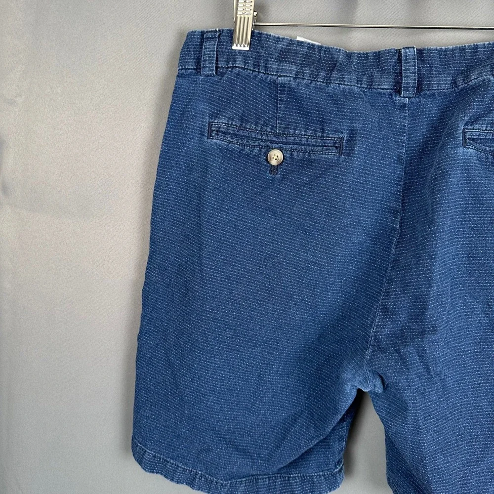 Vineyard Vines Mens 34 Blue Textured Micro Stripe Breaker Shorts Indigo 8 Inseam